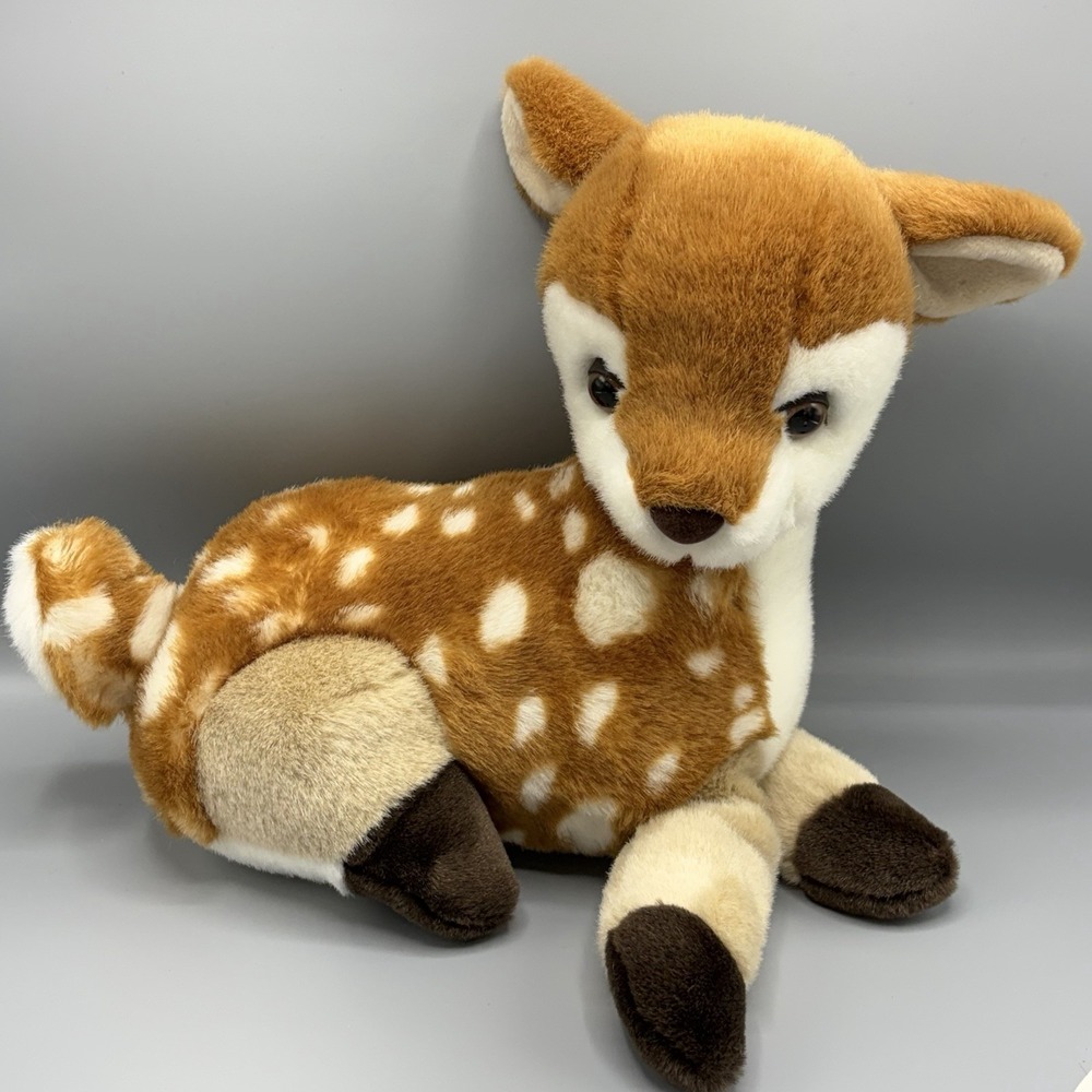 Vintage Realistic People Pals Deer Fawn Plush Sitting A&A Plush 13"